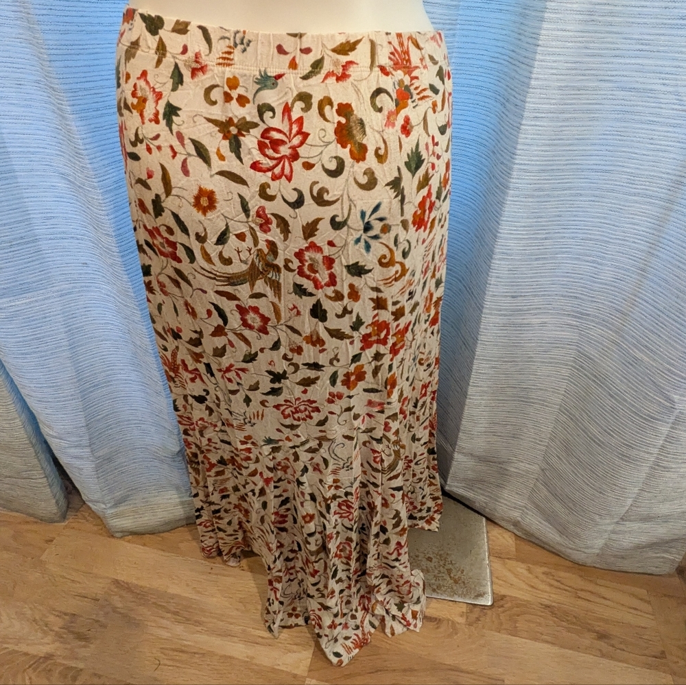 Peruvian Connection Floral Maxi Skirt - XL